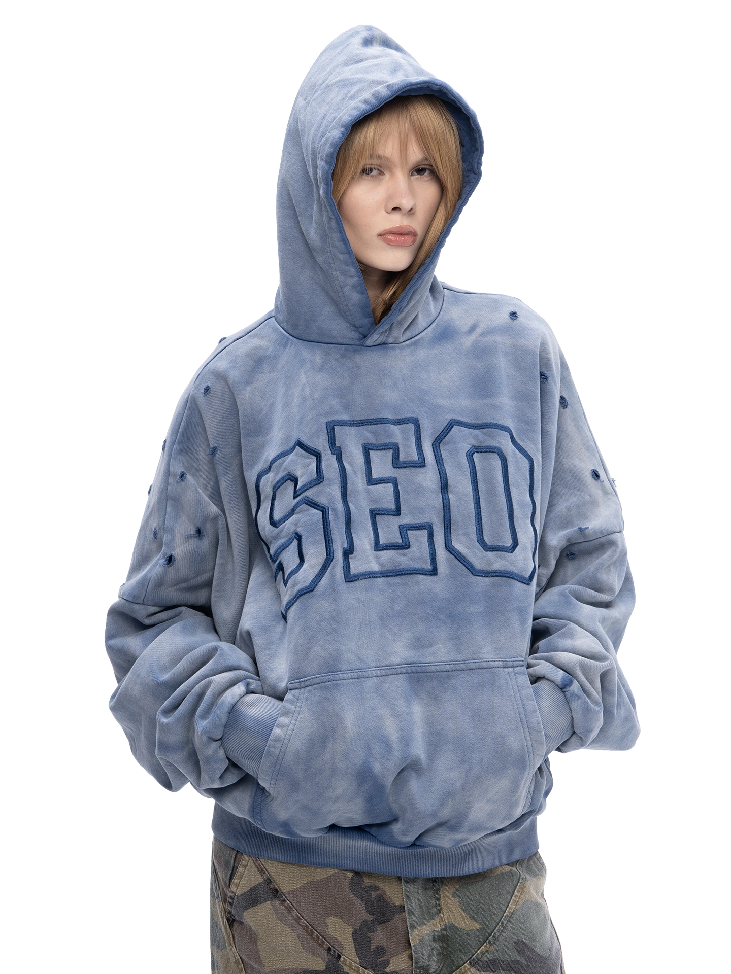 ABC DOUBLE SKIN HOODIE SEO (DIRTY BLUE) - ДВУХСЛОЙНОЕ ХУДИ SEO, арт. 00-449