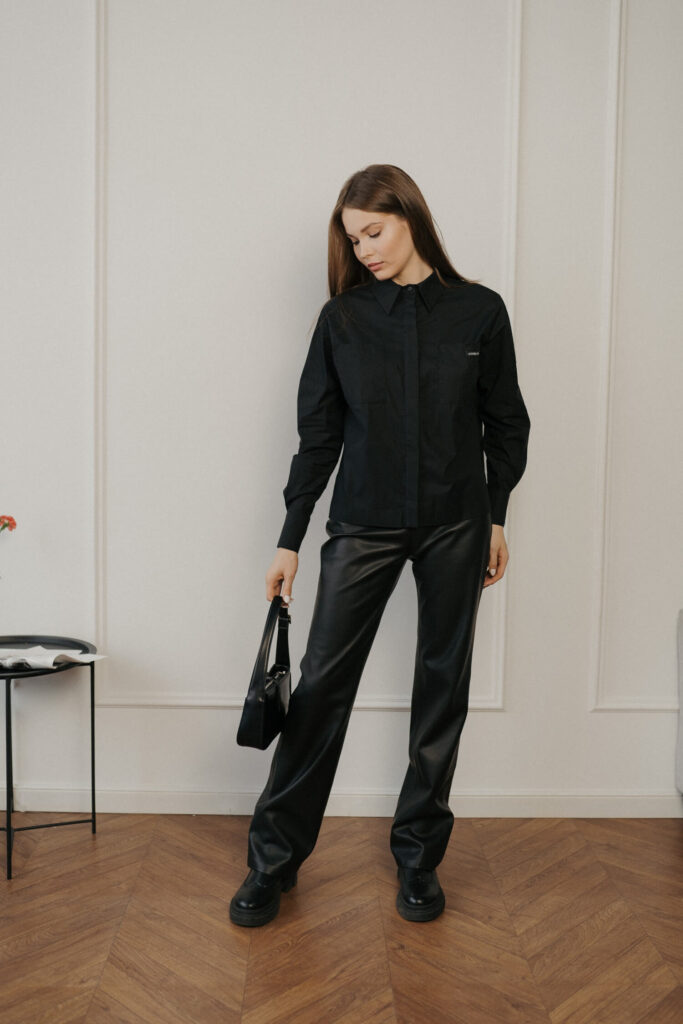 ANNBRANND Рубашка укороченная из итальянского хлопка, арт. FW2334
