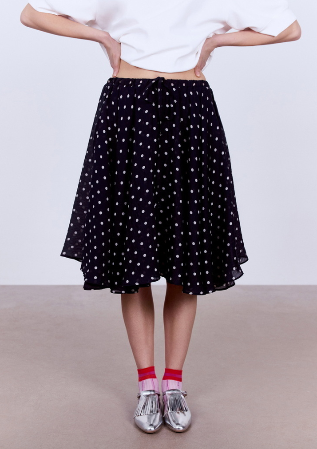 7dots СКАЙ Юбка летящая двойная, арт. 1379-черный-40-46