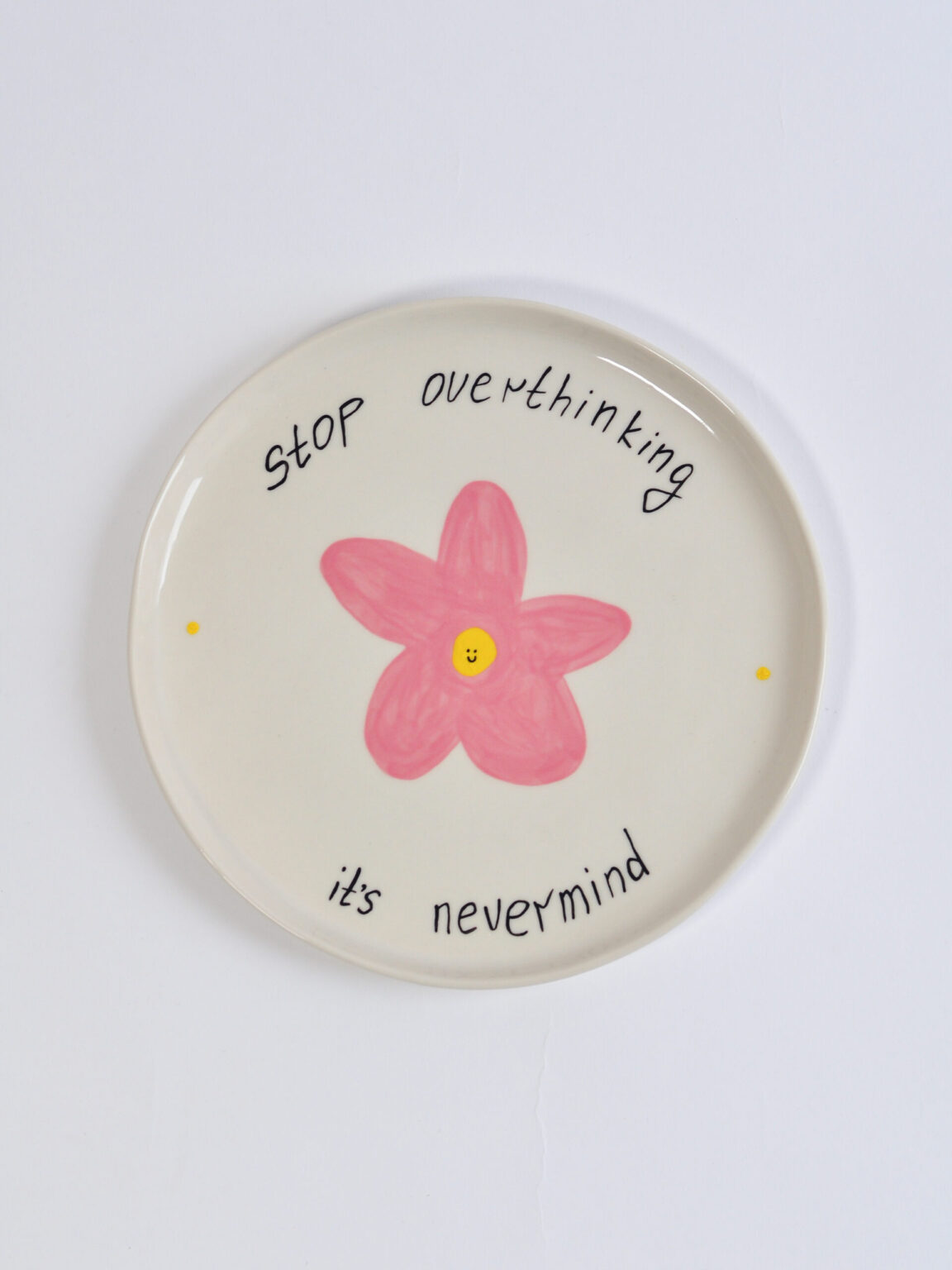 Moroz ceramics Большая тарелка «Stop overthinking», арт. T2BSK230MZ