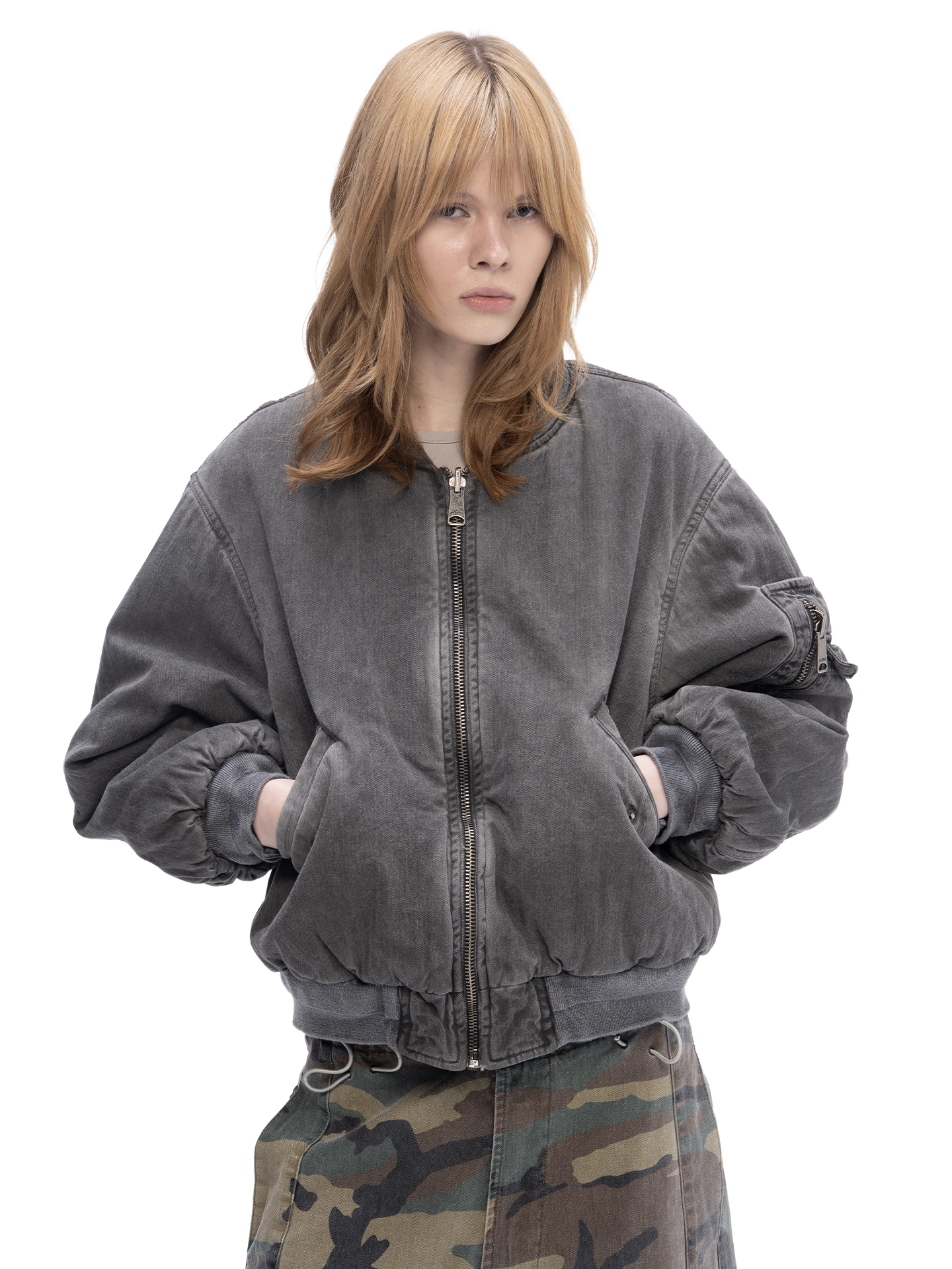 ABC DOUBLE-SIDED BOMBER (GREY) - ДВУХСТОРОННИЙ БОМБЕР, арт. 00-390