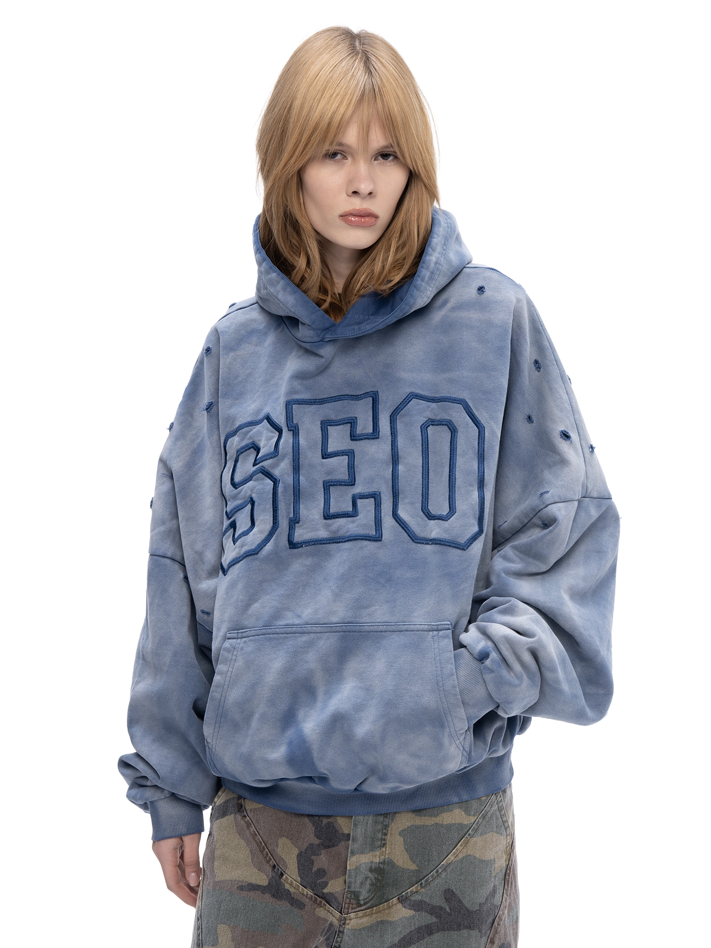ABC DOUBLE SKIN HOODIE SEO (DIRTY BLUE) - ДВУХСЛОЙНОЕ ХУДИ SEO, арт. 00-449