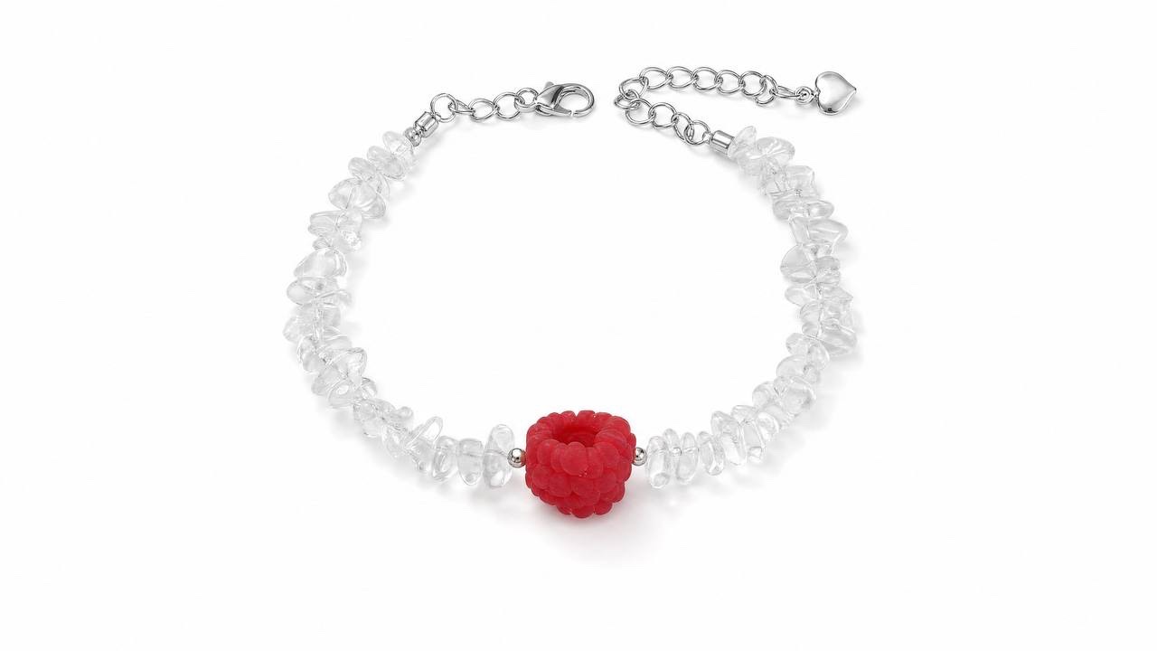 MOMENTS BEADS Браслет из горного хрусталя "Малина", арт. Малина
