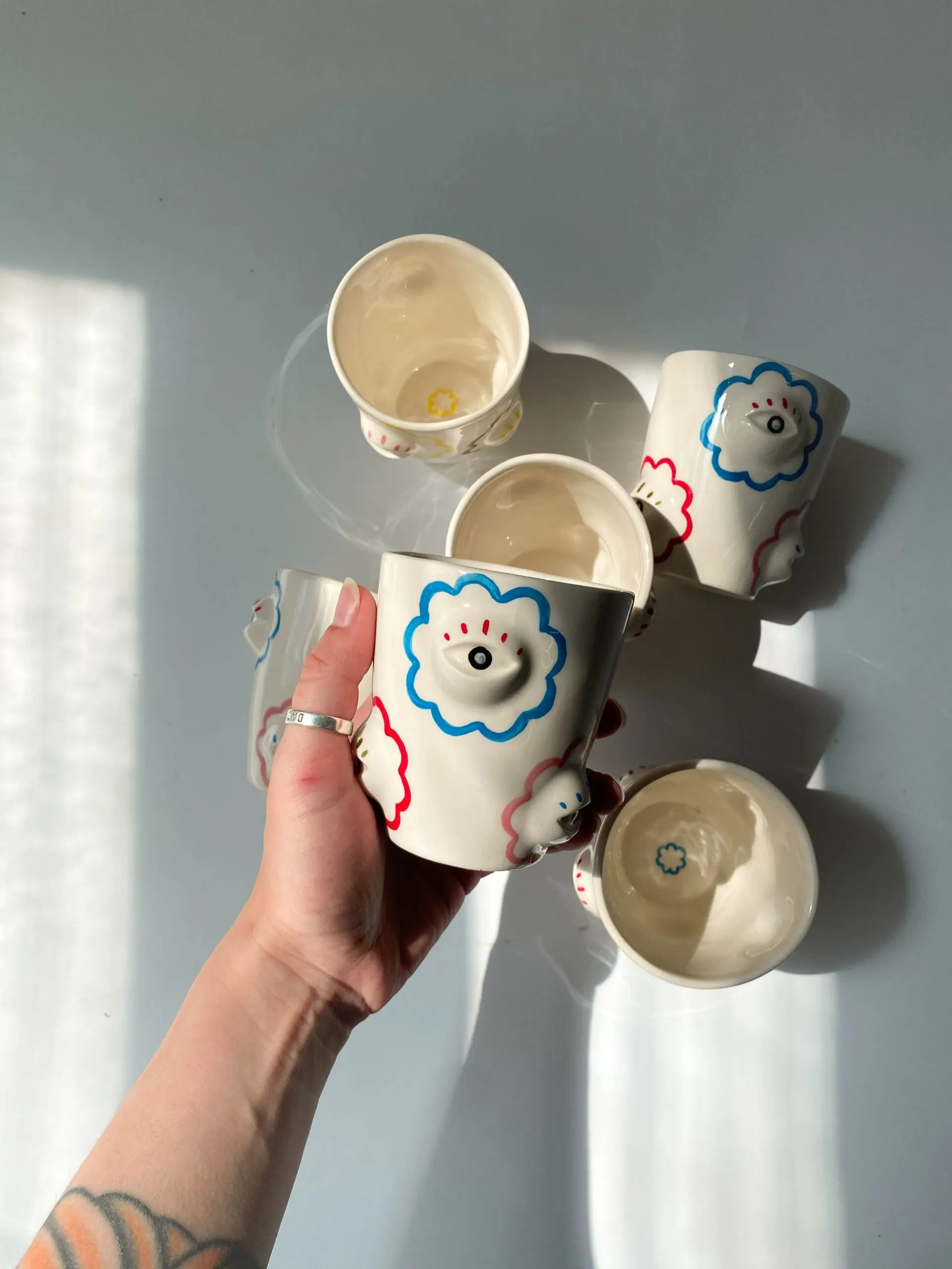 Moroz ceramics Маленький стакан «Eyes» с цветочками, арт. S1TCG166MZ