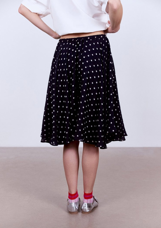 7dots СКАЙ Юбка летящая двойная, арт. 1379-черный-40-46